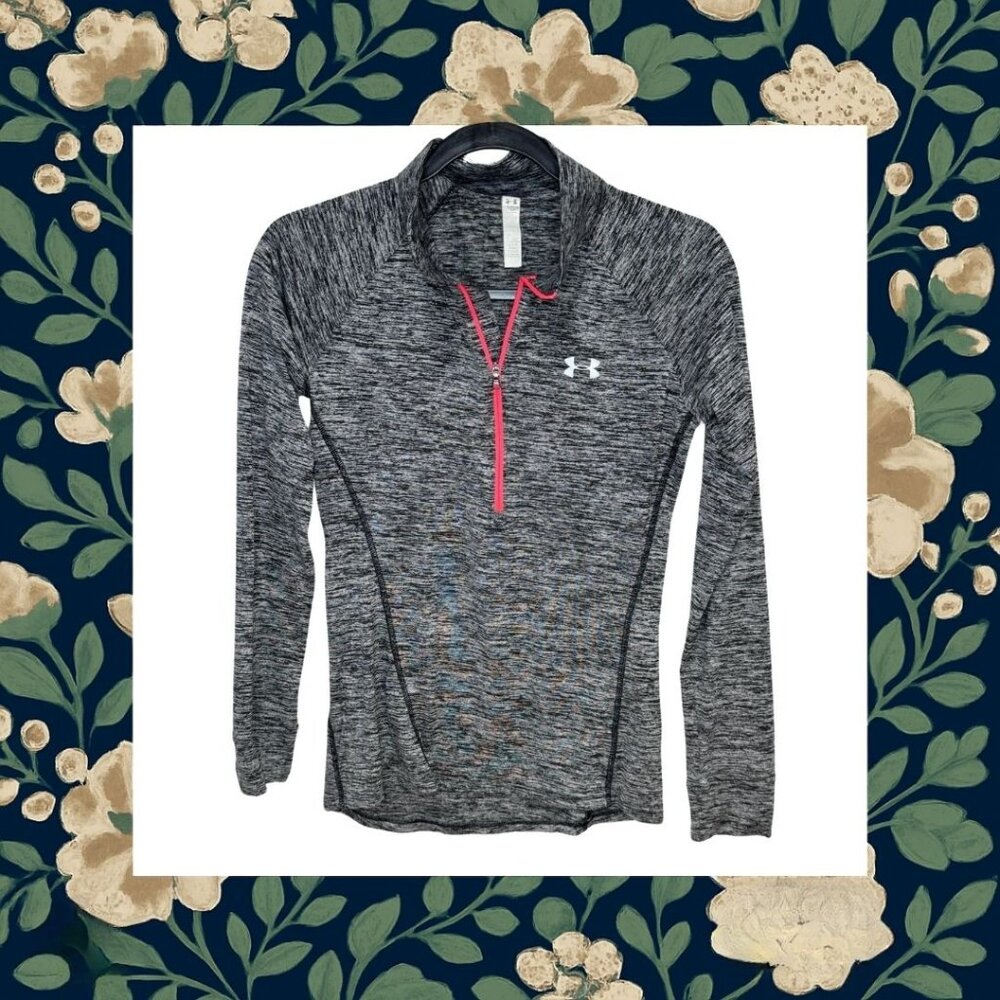 Under Armour Gray & Pink 1/4 zip